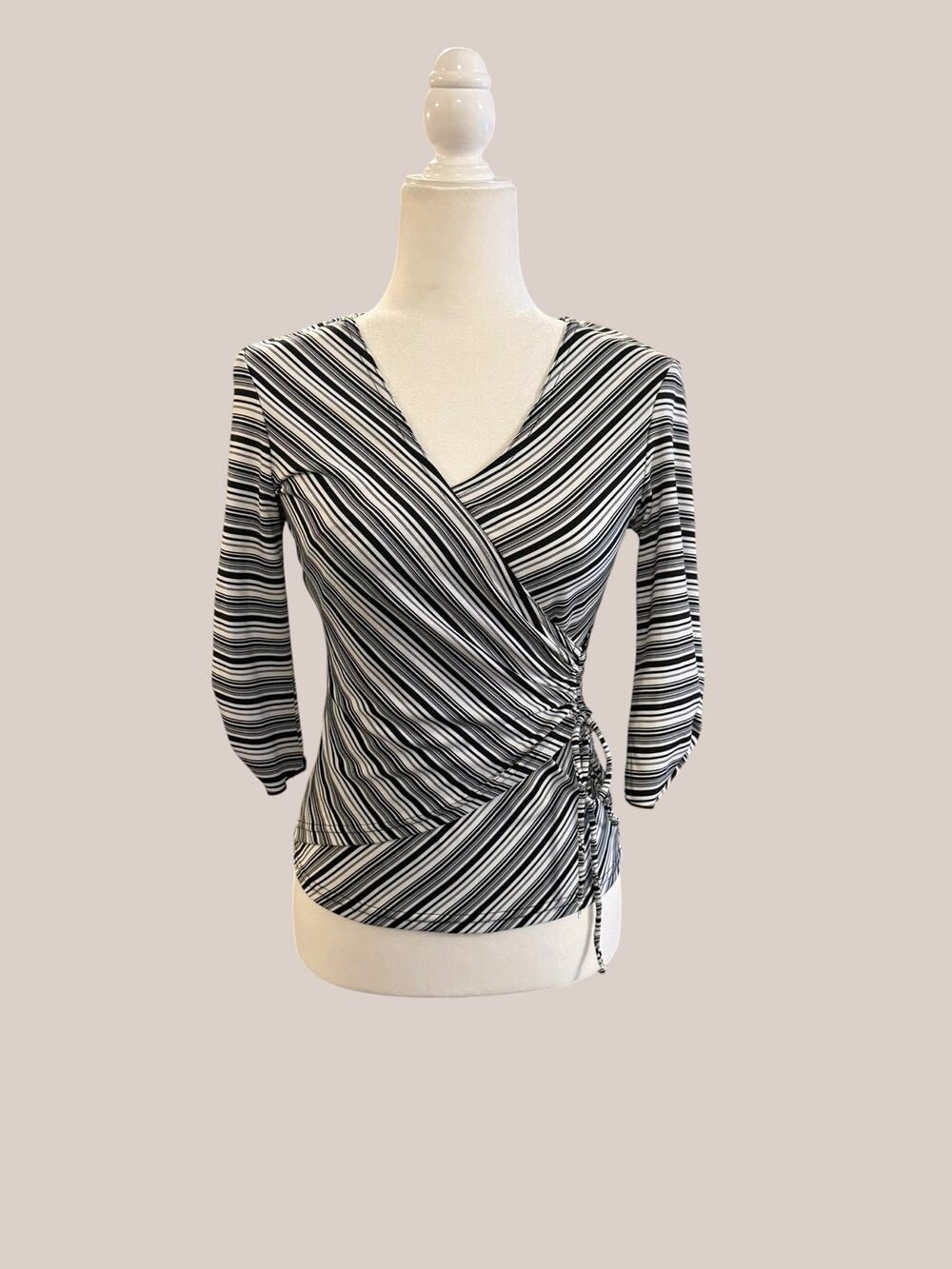 IZ Byer California Striped Wrap-Style Top